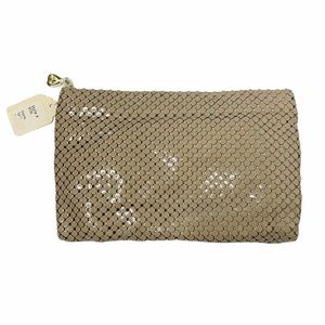 Vintage Whiting & Davis Mesh Clutch Taupe NWT